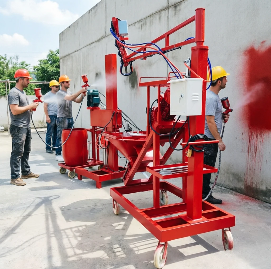 Multi Purpose GRC Composite Spraying Machine For Wall Facade Sculpture Pneumatic Electric Dual Optional Spraying Equipment