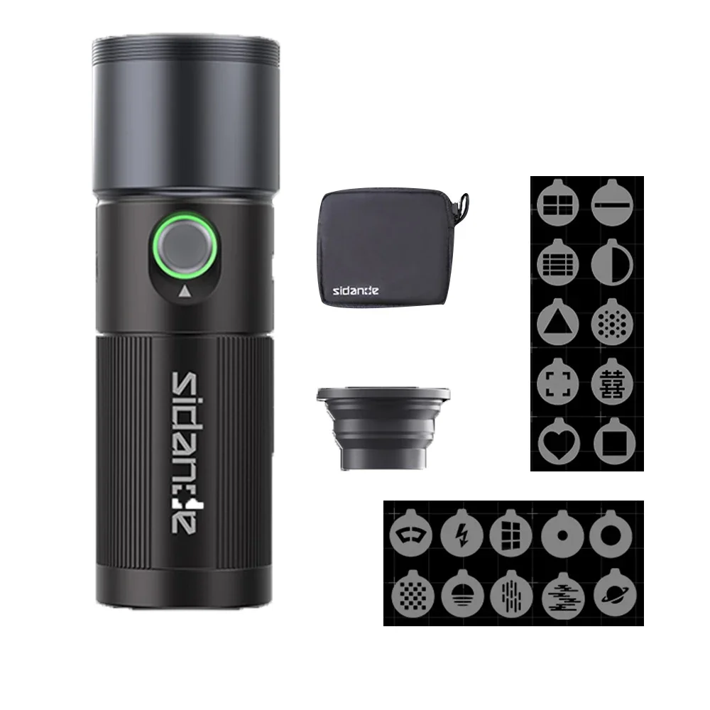 2026 New SIDANDE Videography 10W Flashlight Zoomable Photography Light Gobos Ambience Light With 1/4'' Thread For Camera Stand