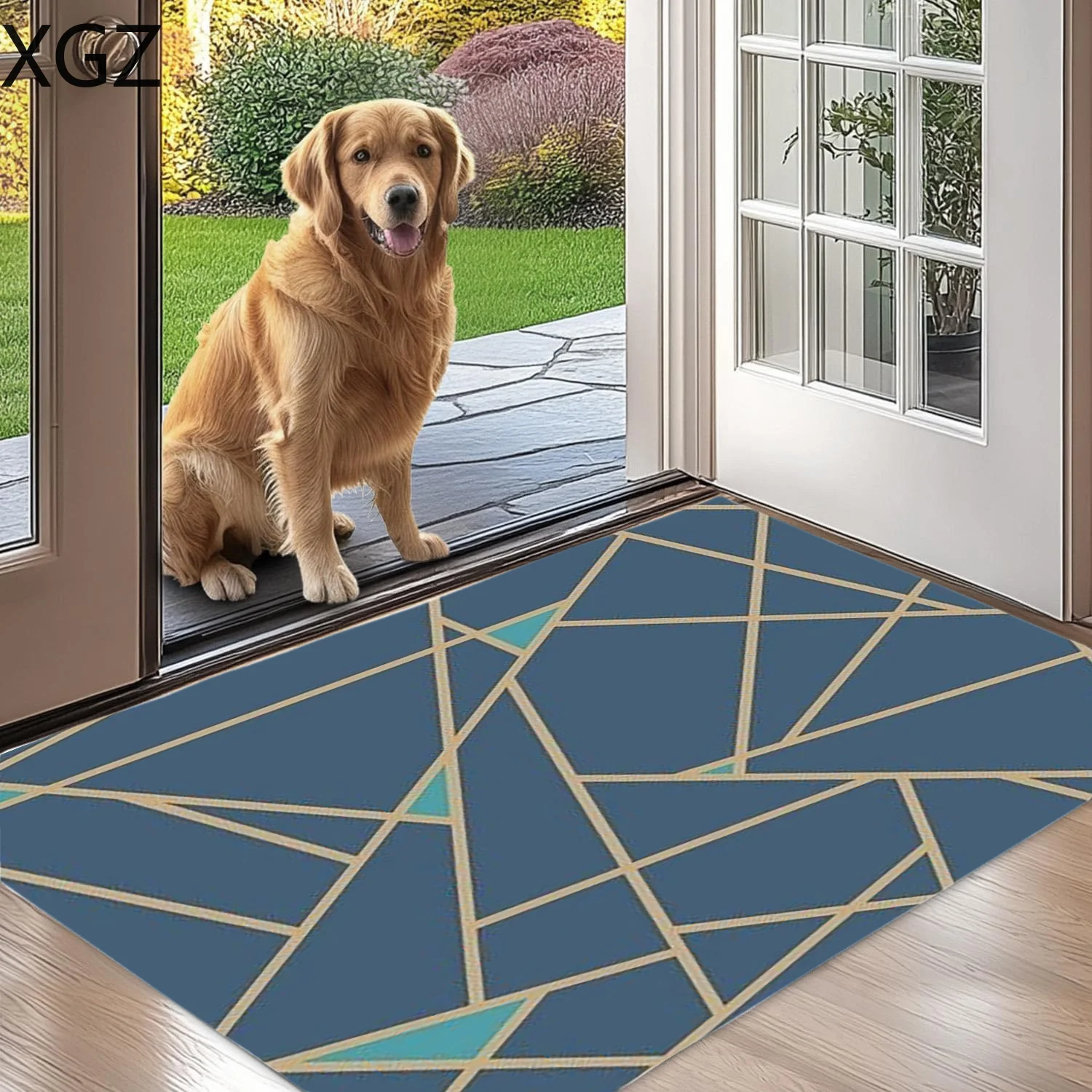 Marble pattern home entrance door mat decoration kitchen corridor balcony living room carpet velvet bathroom floor mat anti-slip