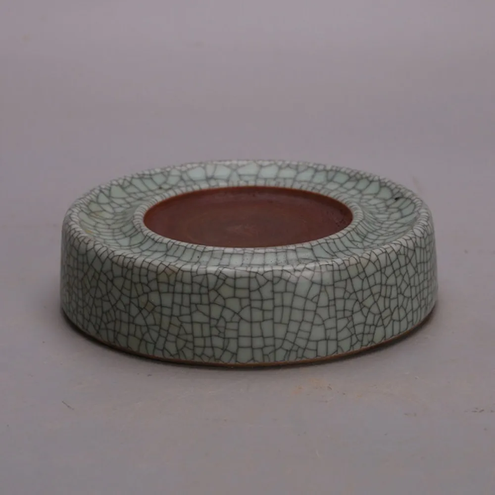 Song Guan Ware Celadon Crackle Glaze Retro Inkstone Jingdezhen Style Vintage Porcelain Five Great Kilns Home Decor Collectible
