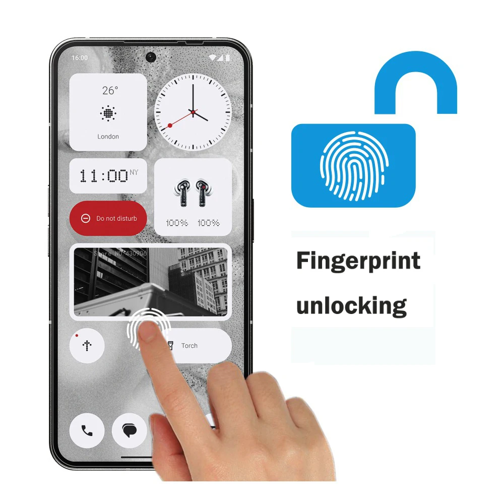 For Nothing Phone 2 Screen Protector Full Screen Coverage Transparent Tempered Glass Film 2.5D edge 9H Fingerprint Unlocking