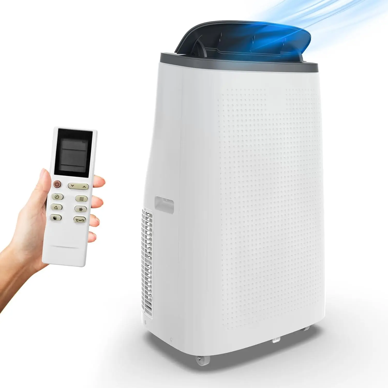 

Портативный кондиционер 14000 BTU, 3-в-1, для помещений до 750 кв. футов. Ультратихий вентилятор с режимом сна, пультом дистанционного управления и 24-часовым таймером