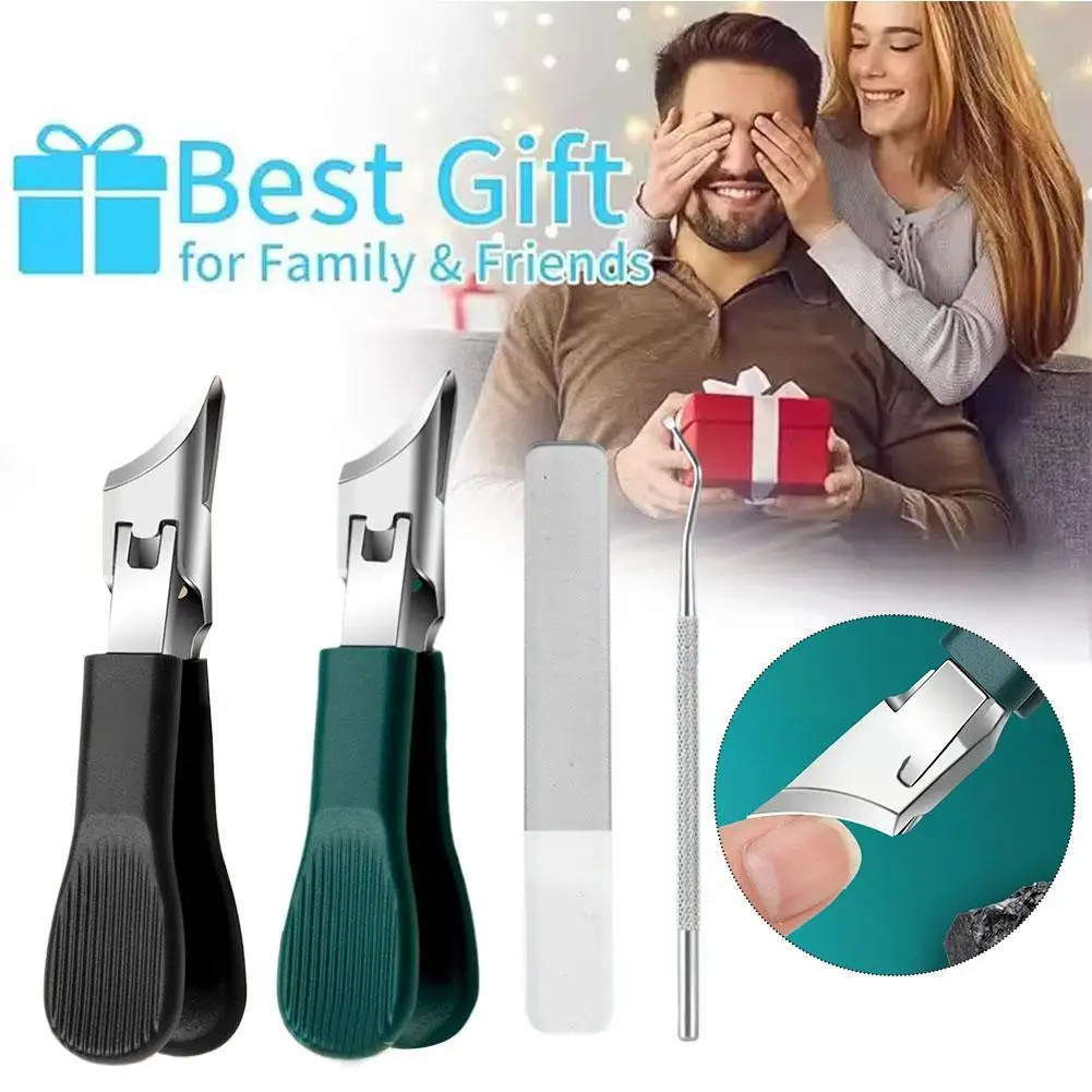 

1pcs Professional Stainless Steel Toenail Clippers for Seniors, Wide Jaw, Angled Head, Concave set