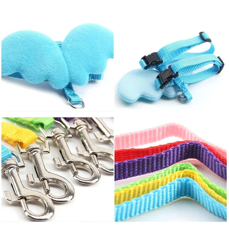 Laisse personnalisée avec aile d\'ange pour animal de compagnie, accessoires pour lapin HarNISSAN, vêtements pour hamster, chats et lapins, SFP mignon