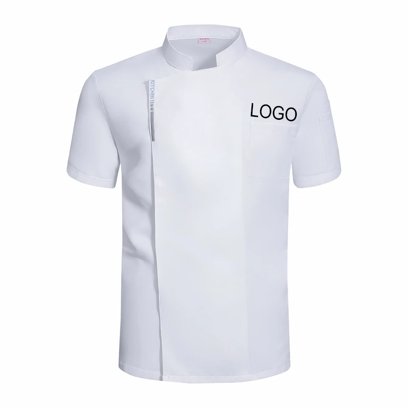 Uniforme de Chef de verano con logotipo personalizado, camisa de cocina para restaurante, traje de camarero de Catering de Hotel de manga corta, monos de panadería