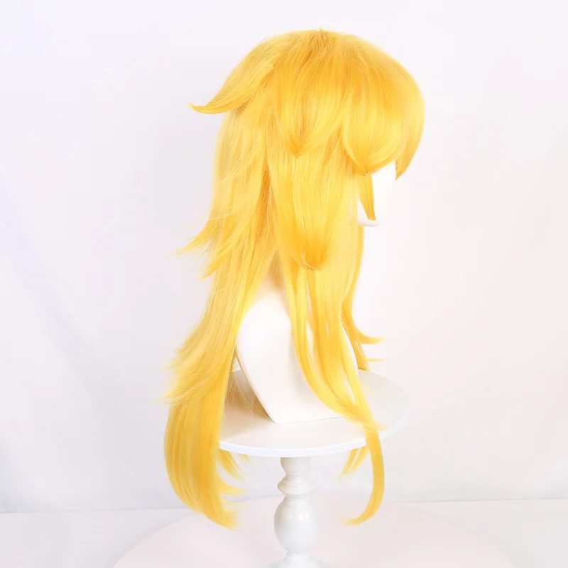 Peruca cosplay Super Mario Princess Peach com couro cabeludo realista