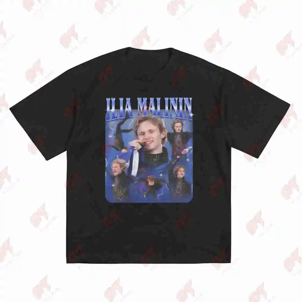 Ilia Malinin Quad Jump Legend Ice Skating Short Sleeve Tee 100% Cotton T-Shirt