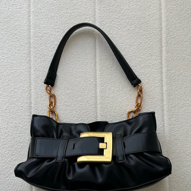 

Новая мягкая кожаная сумка-клатч с облаком, высококачественная текстурированная плиссированная металлическая пряжка для ремня, большая вместительная сумка, сумка для подмышек