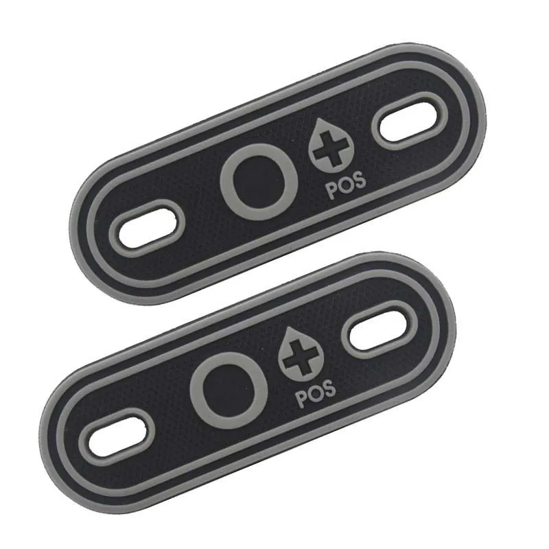 2PC/7*3CM, A B AB O Positive Blutgruppe PVC Patch, Schnürsenkel Blut Schnalle Taktische Patches, Kleidung Reißverschluss, Rucksack Blut Tag Charme – Detail 6