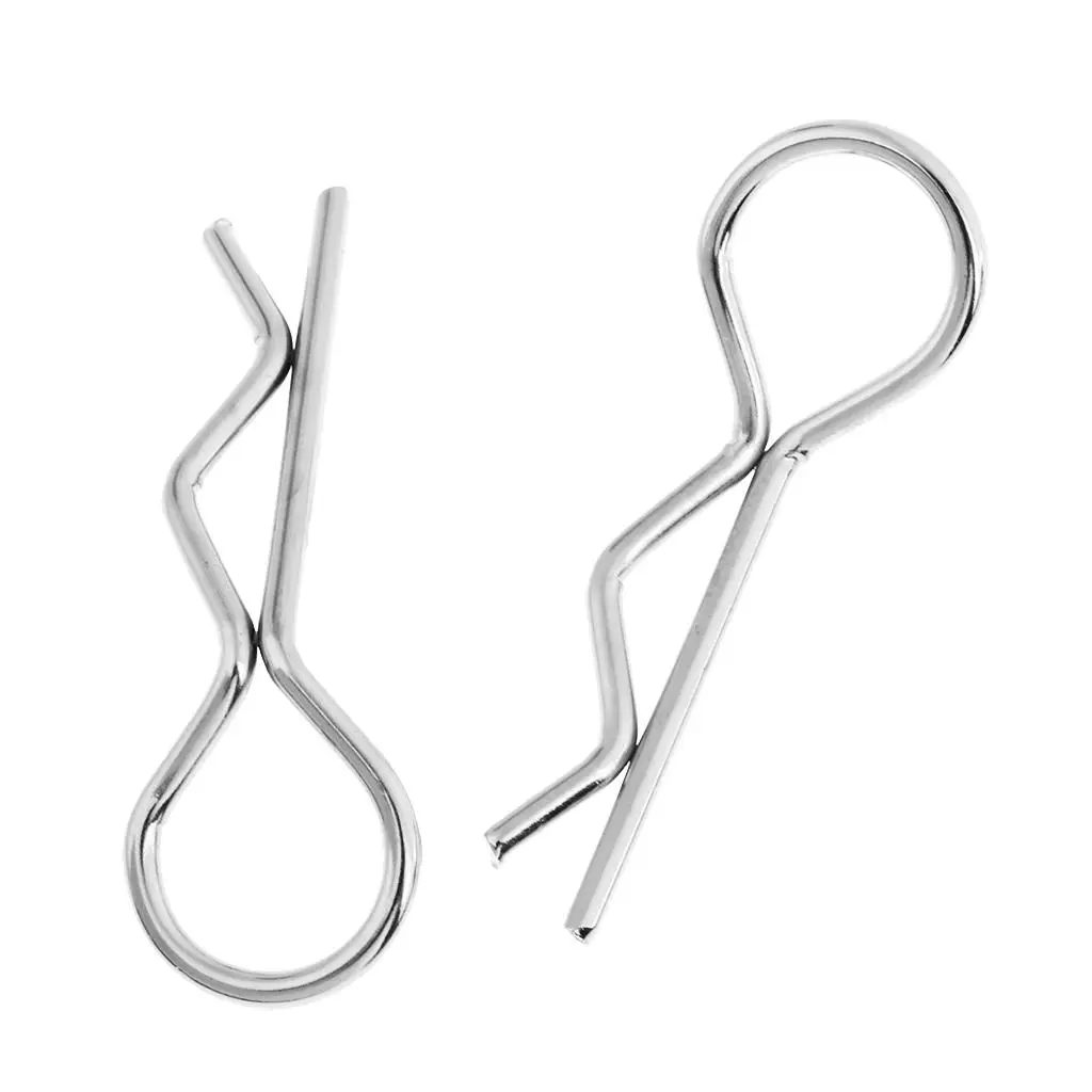 

50pcs Metal RC Car Shell Clips Sturdy R Pin Body Clip for 1/10 1/12 1/8 RC Crawler Parts