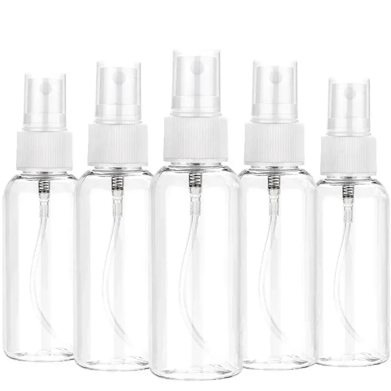 빈 향수 리필 가능 3/5/10개 10ml 30ml 50ml 60ml 100ml 투명 PET 플라스틱 휴대용 스프레이 병 용기