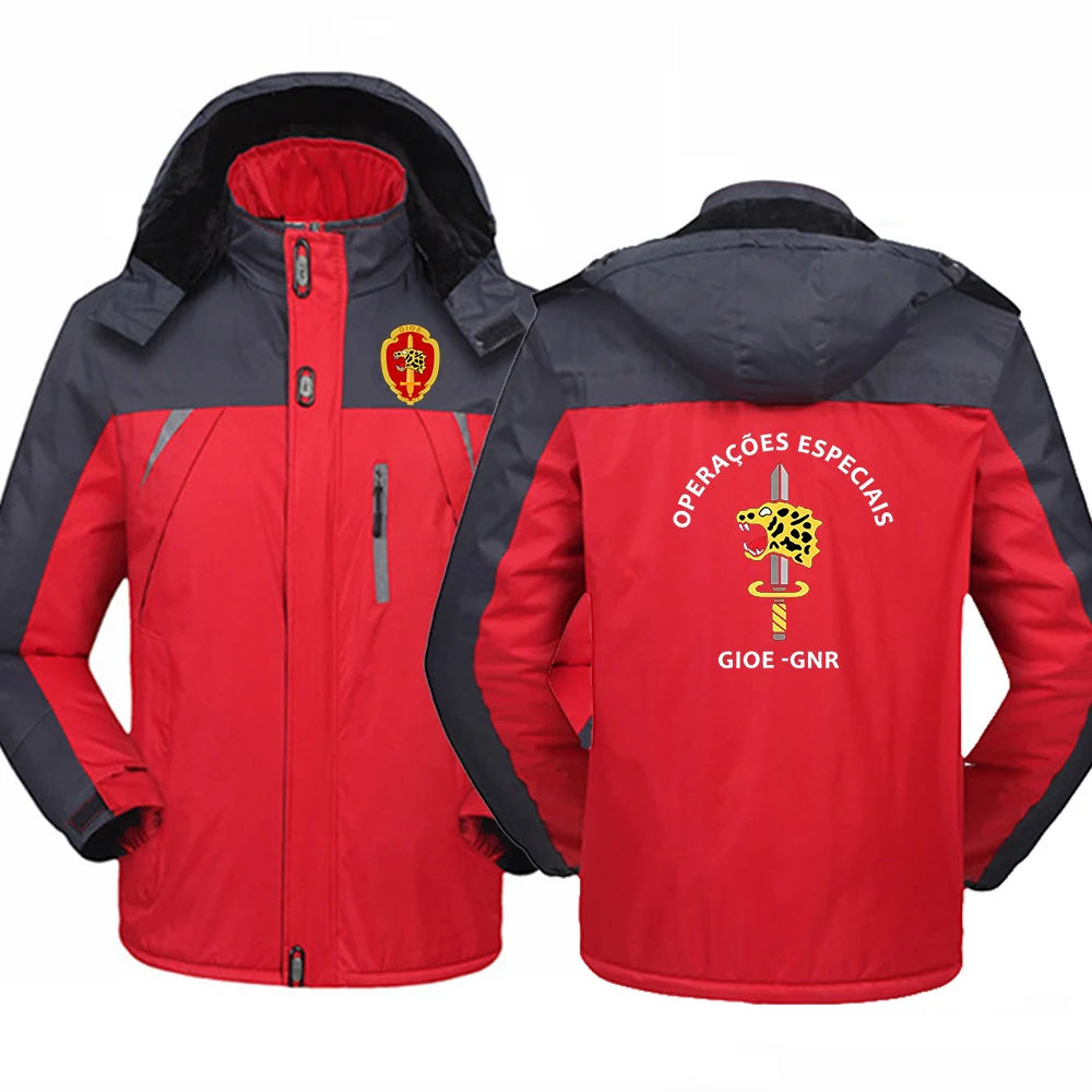 2026 Men's Portugal GNR National Guard Gendarmerie GIOE Special Forces Unit Logo Print Autumn Winter Thicken Windproof Jacket