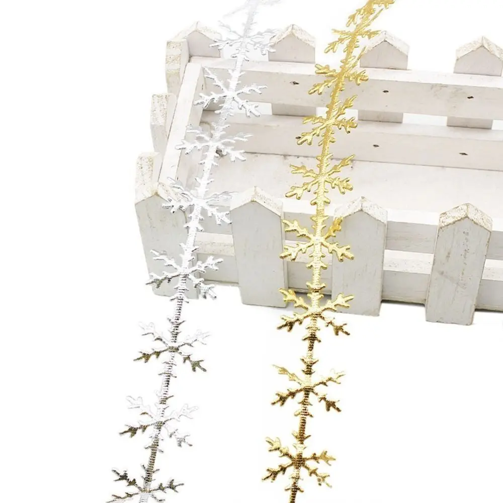 تقليد الجلود ندفة الثلج الشريط 10 متر الذهب/الفضة تنقش الشريط DIY بها بنفسك وهمية ندفة الثلج عيد الميلاد اكسسوارات عيد الميلاد الديكور #3