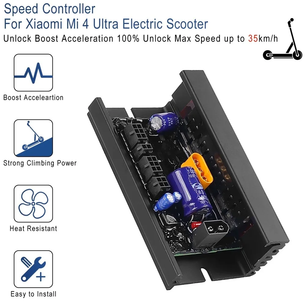 For Xiaomi Electric Scooter 4 Ultra-Fast Speed Controller 35kmh Upgrade Module High Power Motor Driver Replacement Part Black