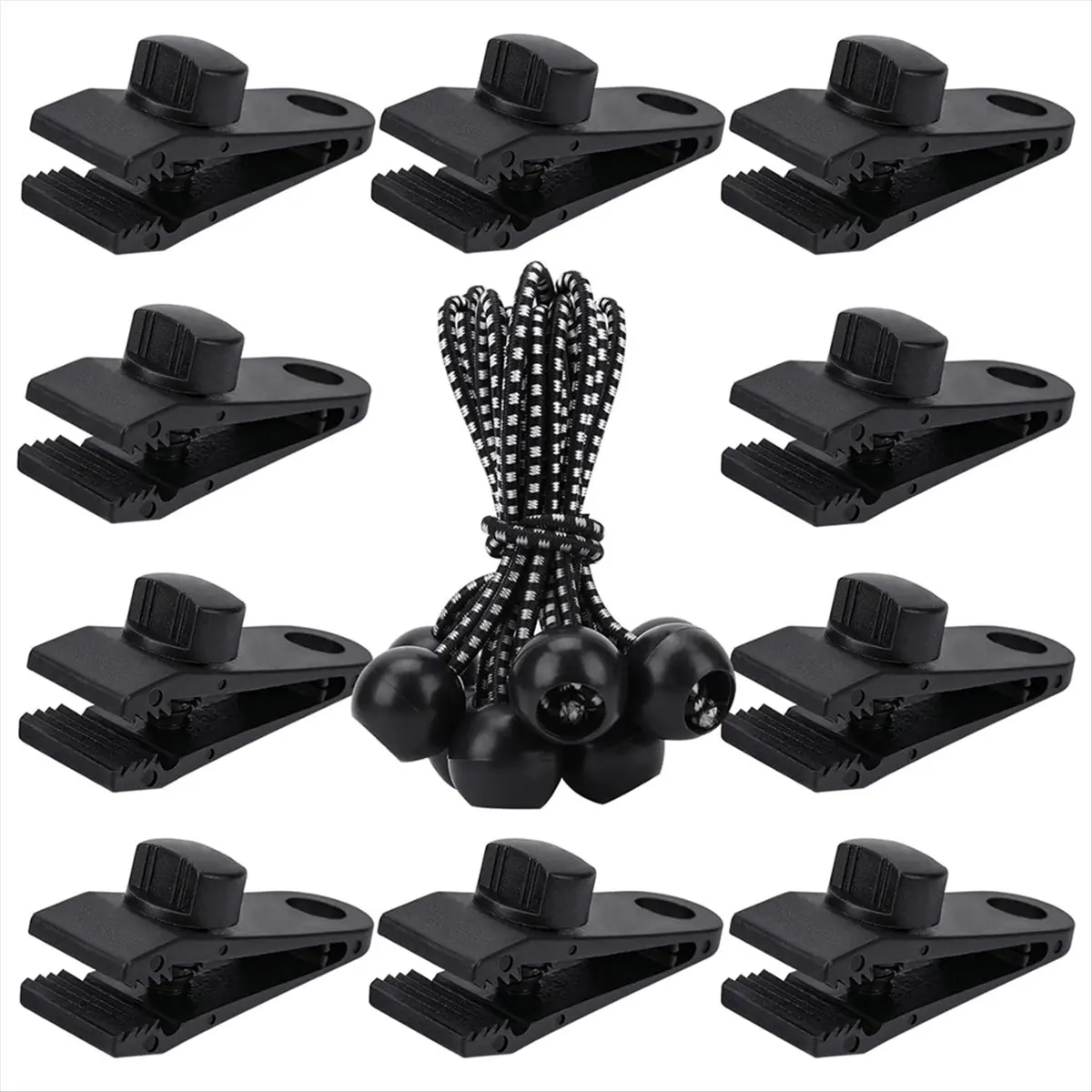 AA77 NEW  Tarp Clips Heavy Duty Lock Grip,20Pack Tarp Clamps,Shade Cloth Clips Fasteners,Pool Awning Cover Bungee Cords Clips