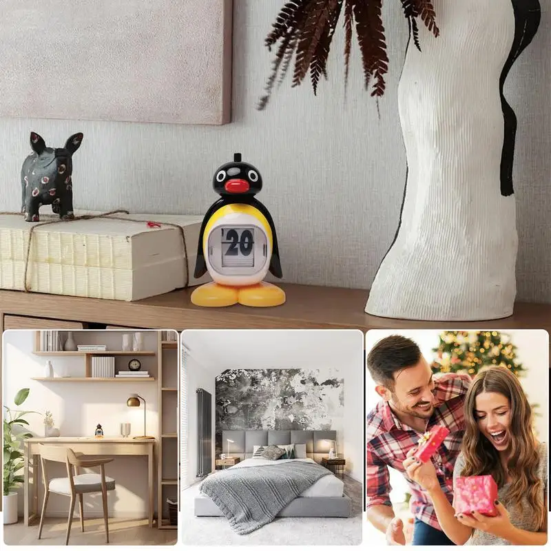 Creative Penguin Calendar Cute Creative Desktop Small Doll Decoration Bedroom Living Room Offices Home Decoration Accessories