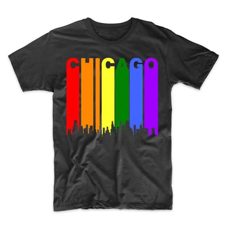 Chicago Illinois Rainbow Skyline Lgbt Lgbtq Gay Pride T Shirt By Really Awesome