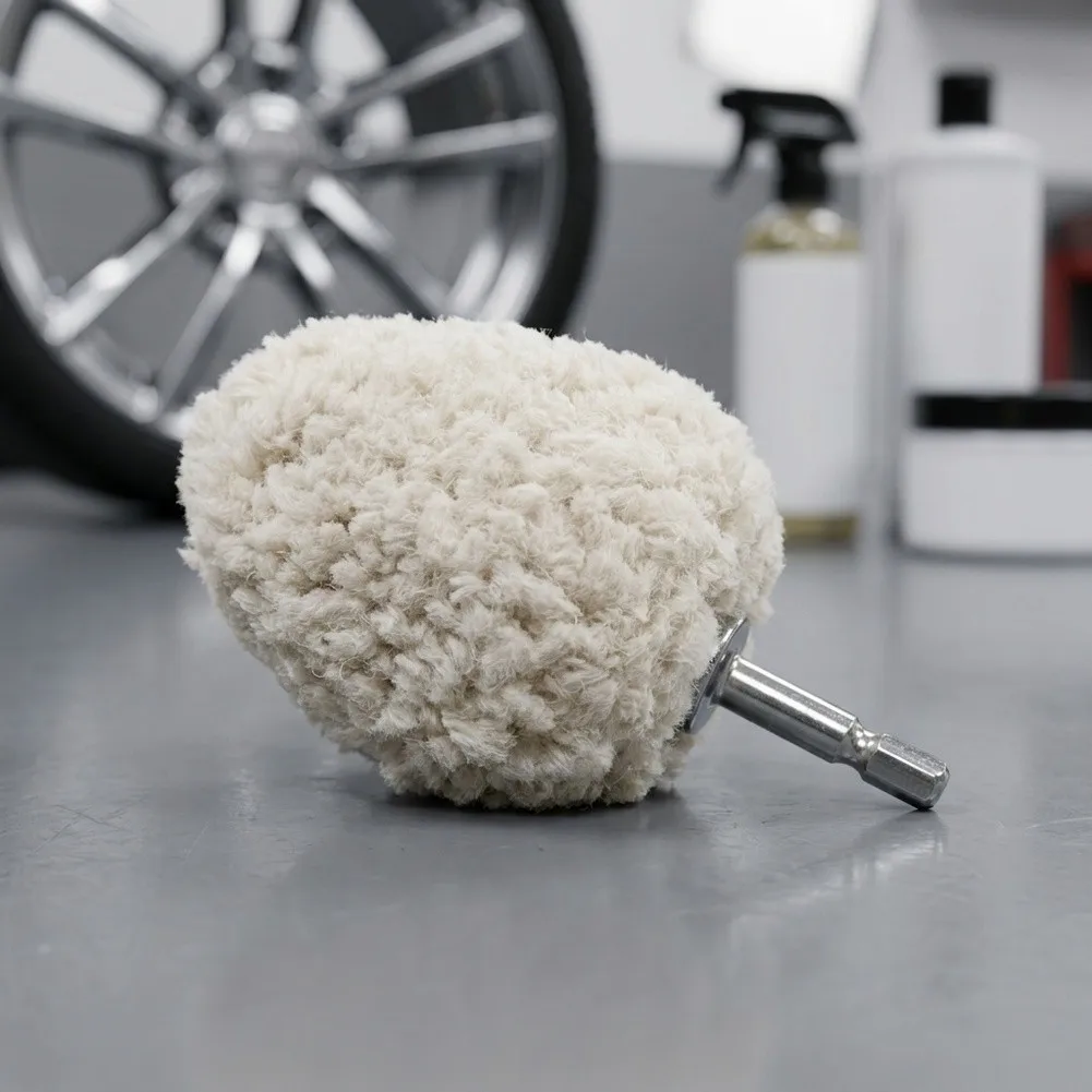 100mm White Wool Polishing Wheel Professional For Car Detailing And Waxing Metal Wood Stone Surfaces Care Tool