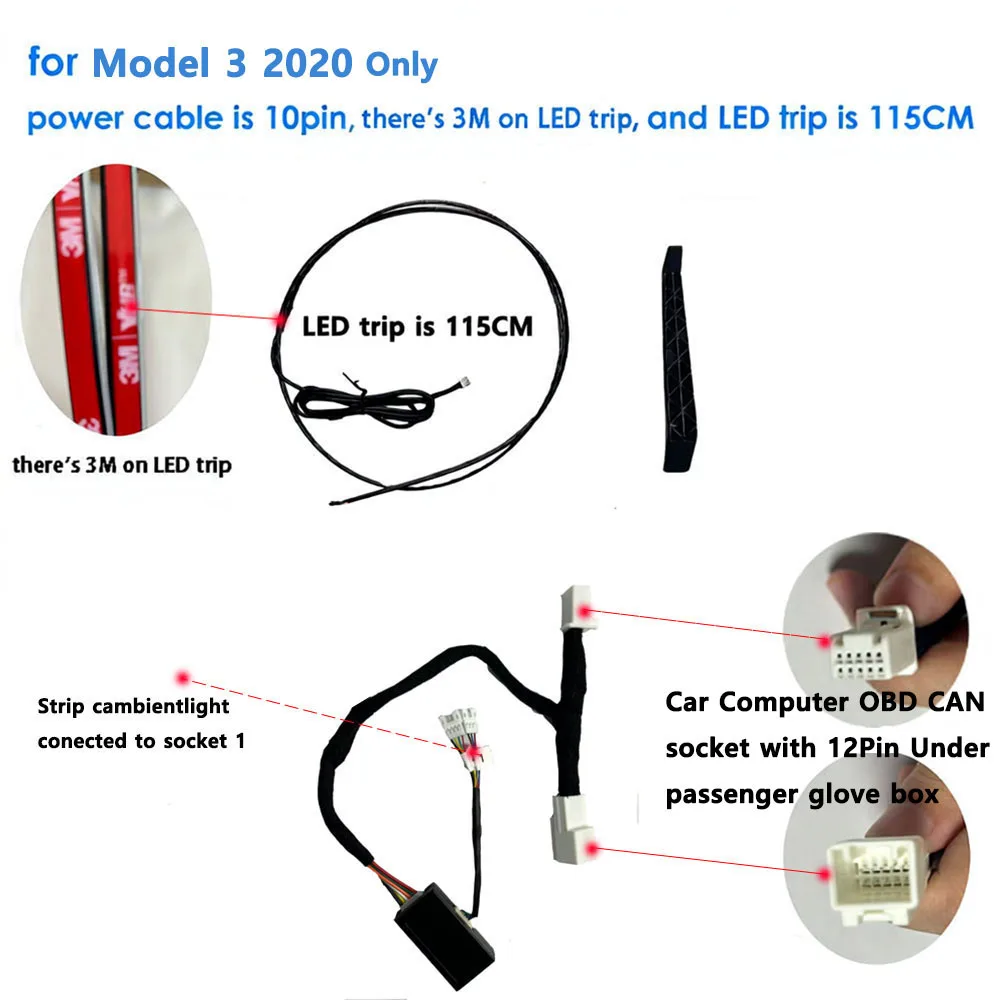 Intelligentes Lüftungsschlitz-Ambientelichtsystem Totwinkel-Überwachungssystem BSD für Tesla New Y YL Juniper Model 3 Highland Model 3 Y 2021+ – Detail 4