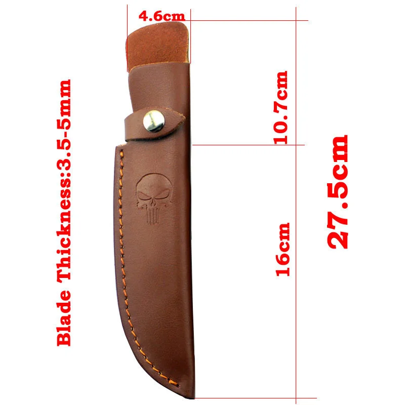 Outdoor DIY Straight Knife Cowhide Sheath Scabbard New Fixed Blade Holder Tool Belt Loop Hunting Holster Carry Accessories