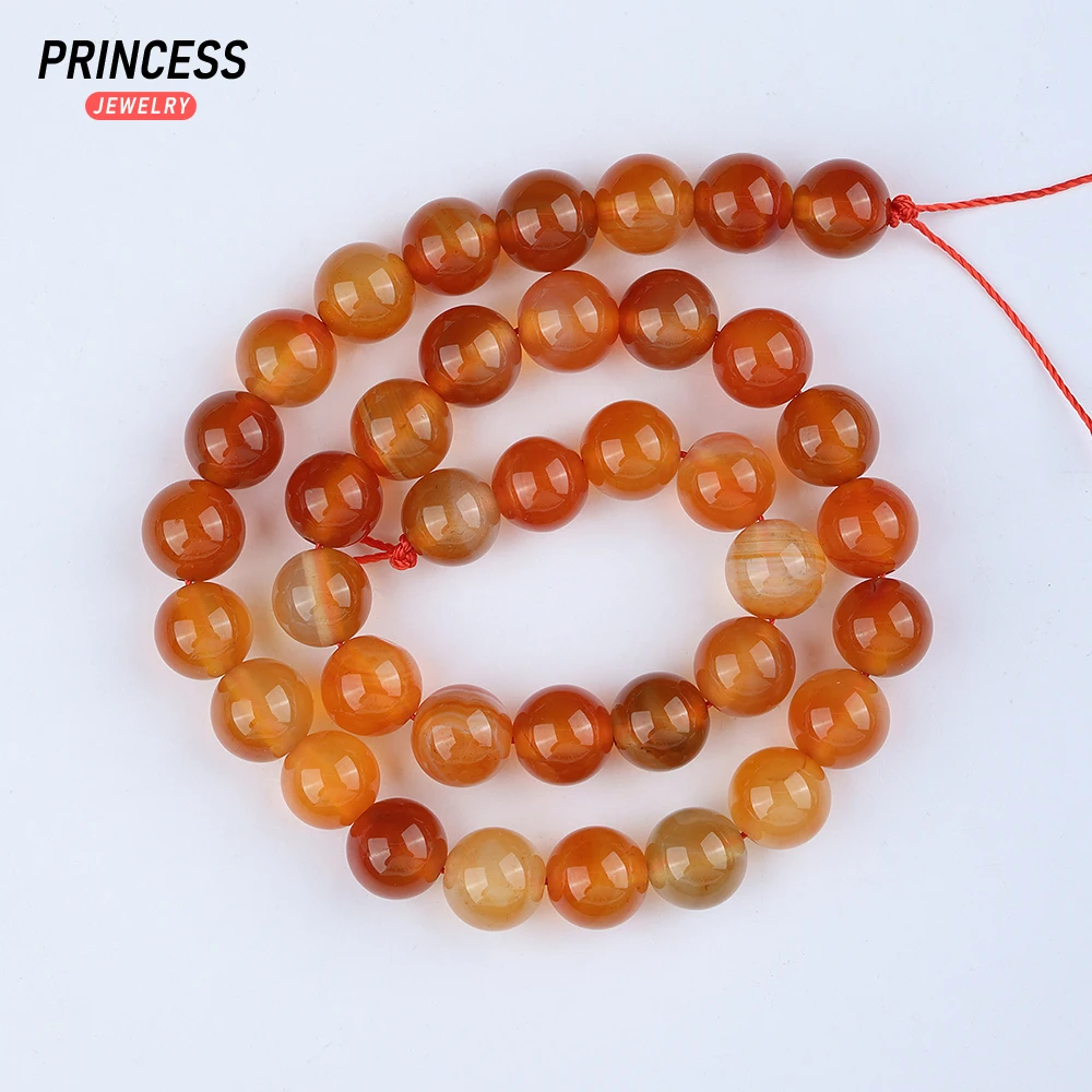 A++ Natural Red Carnelian 4mm 6mm 8mm 10mm Agate Onyx Loose Beads for Jewelry Making Wholesale Stone Beads DIY Accessories