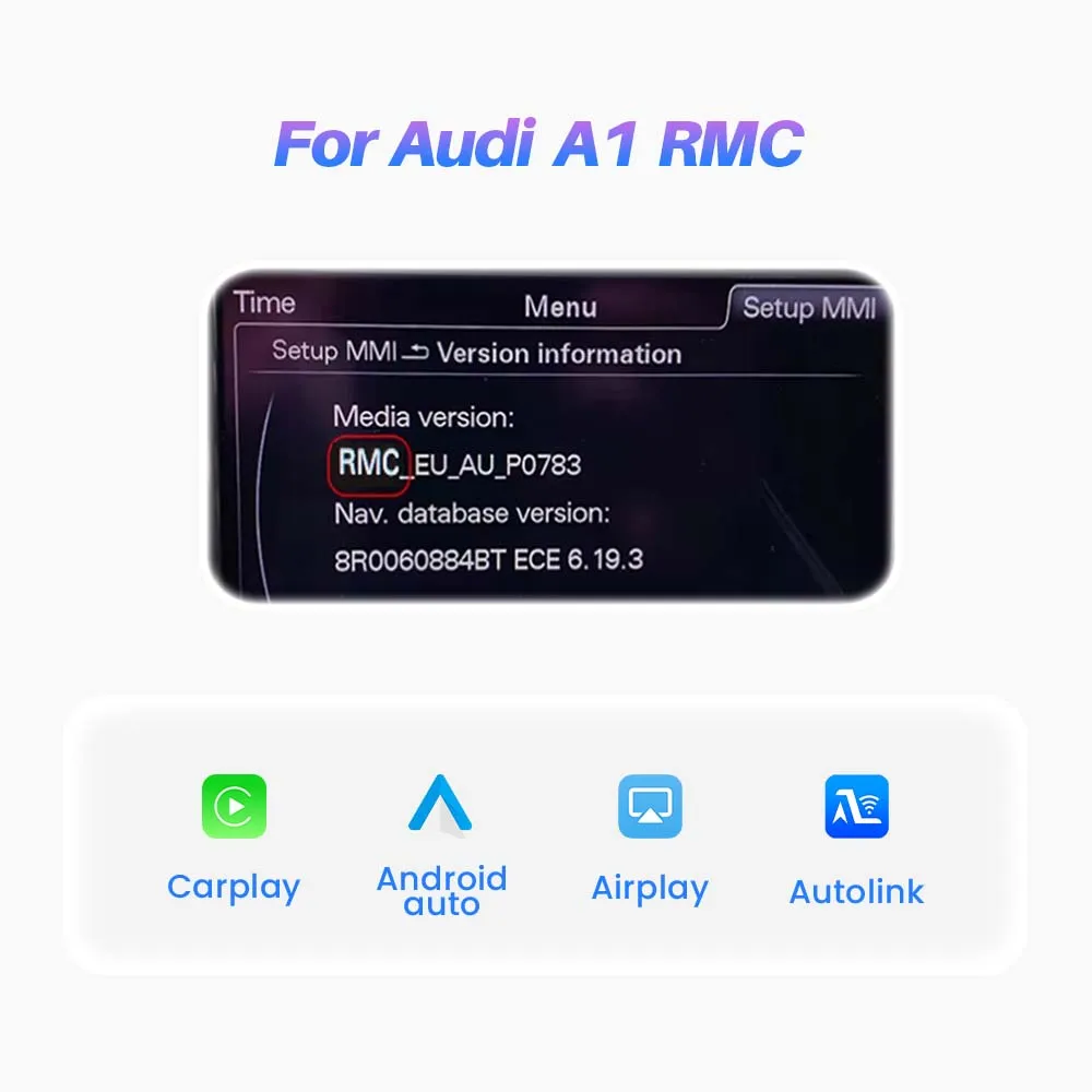 BONROAD Draadloze CarPlay Android Auto Interface Module Voor Audi A1 Q3 2013-2018 RMC HNR met Mirror Link AirPlay Bluetooth GP