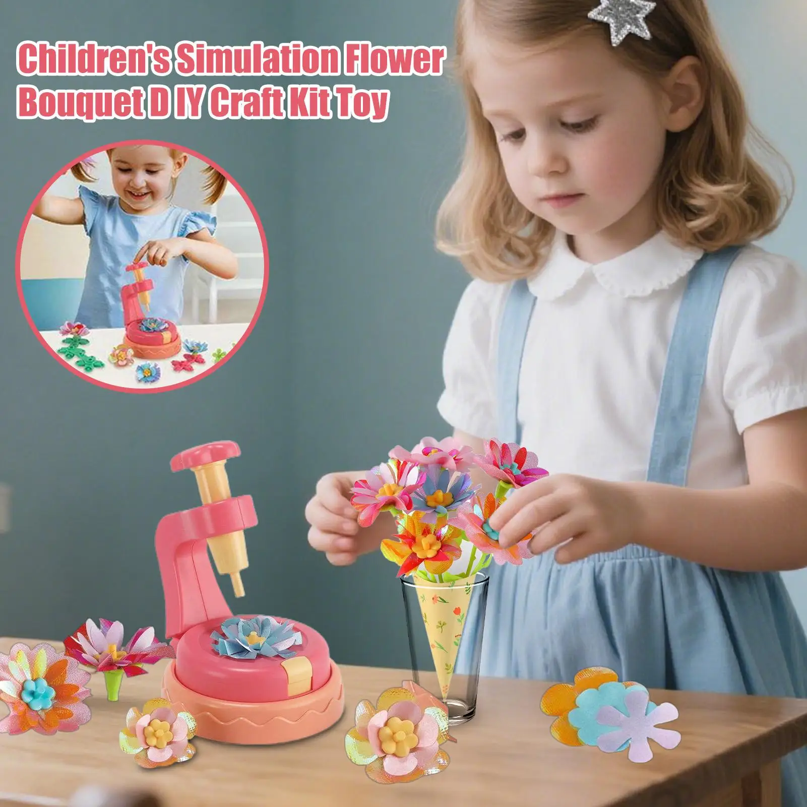 Blumenherstellungsset, pädagogisches Blumenstrauß-Herstellungsset, pädagogische Blumenhersteller-Aktivität für 6 Jahre Jungen und Mädchen, Frühling, Ostern