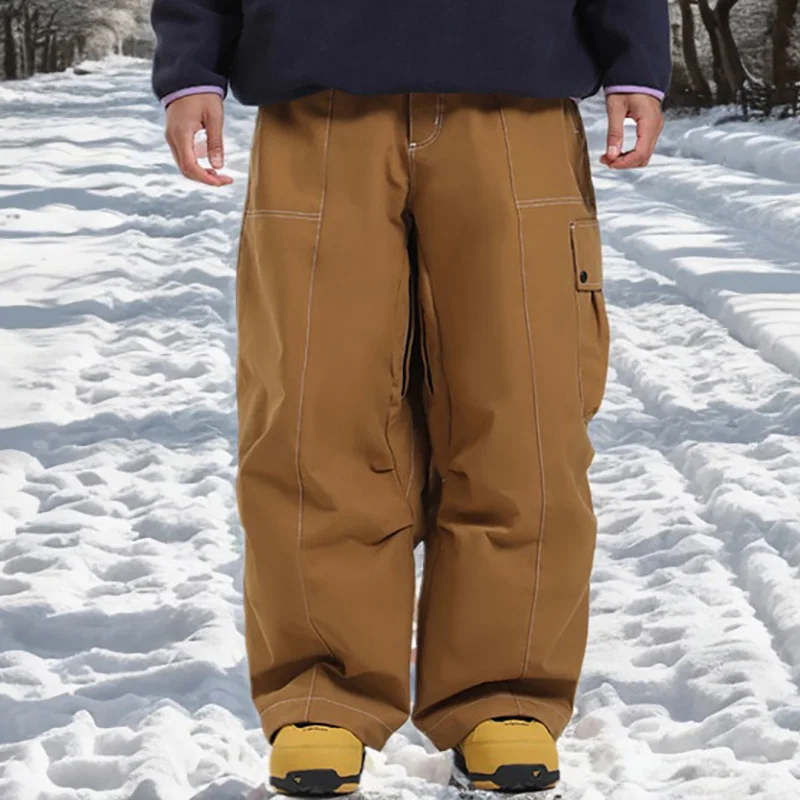 

2025 Male Female Skiing Baggy Pants Warm Loose Skying Ski Trousers Winter Outdoor Waterproof Female Snow Snowboard Pants Clothes
