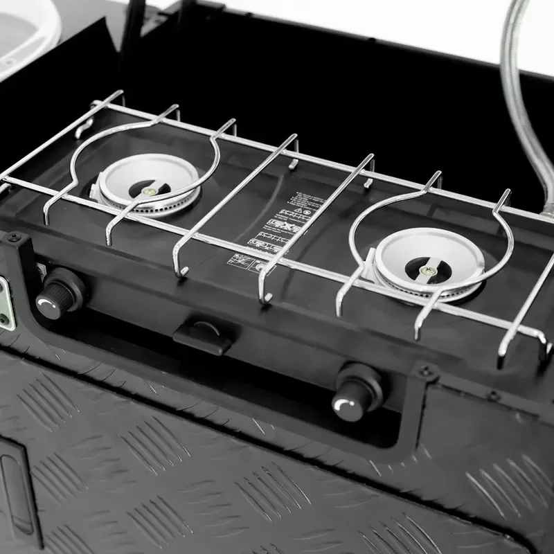 Dual Burner Outdoor Camping Kitchen Box Higher Height Portable Cookware Set for Delicious Meal Preparation in Camping and