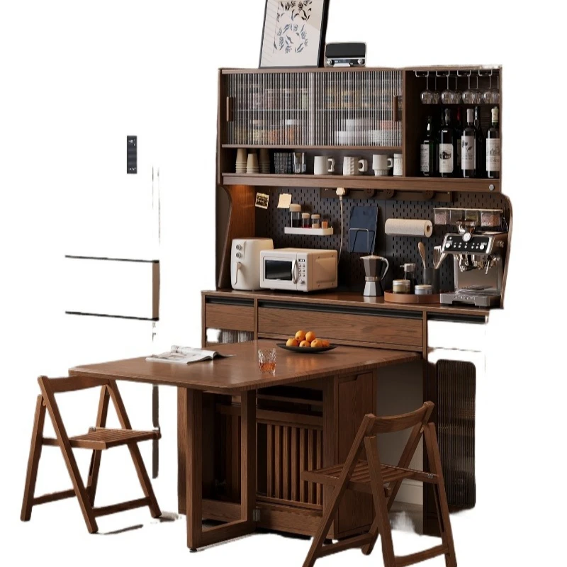 

Solid wood dining side cabinet dining table integrated living room locker against the wall wine cabinet simple locker with