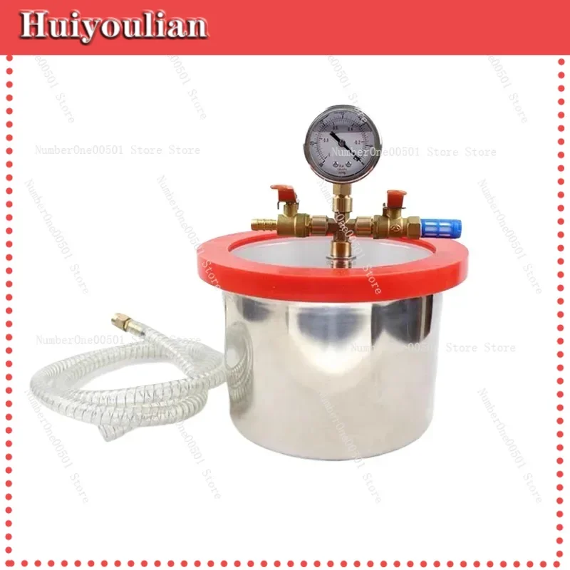 Vacuum Chamber Stainless Steel Vacuum Degassing Chamber Glass Lid Heat Treated Silicone Lid Gasket