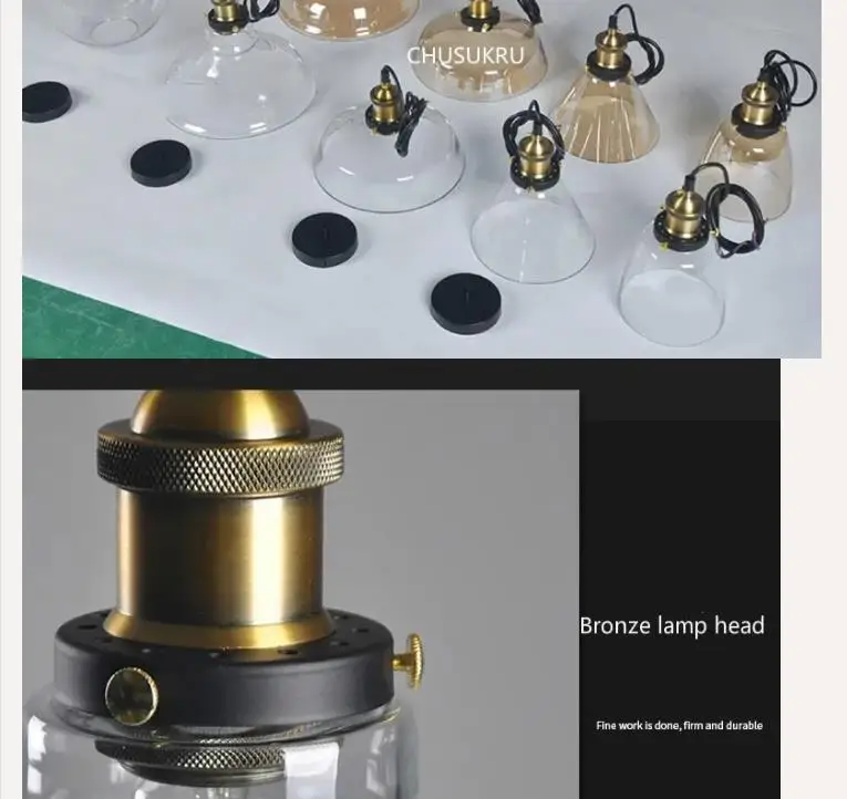 

Modern Pendant Lights Glass Loft Industrial Hang lamp Smoky Grey Lustre