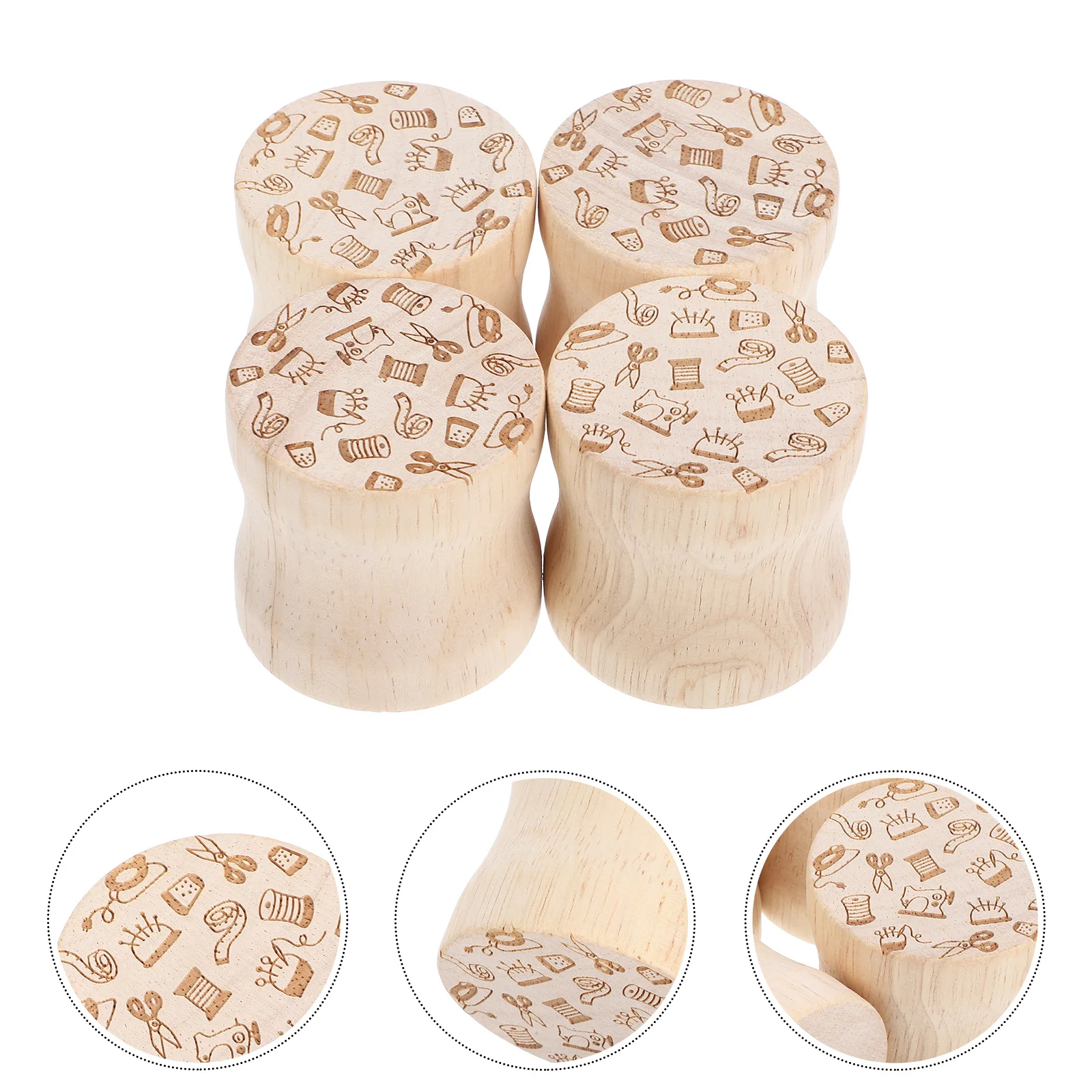 

4pcs Hardwood Tailors Clapper Wood Fabric Weight For Sewing Quilting Pattern Cutting Flattening Seam Pressing Beige Sewing Tool