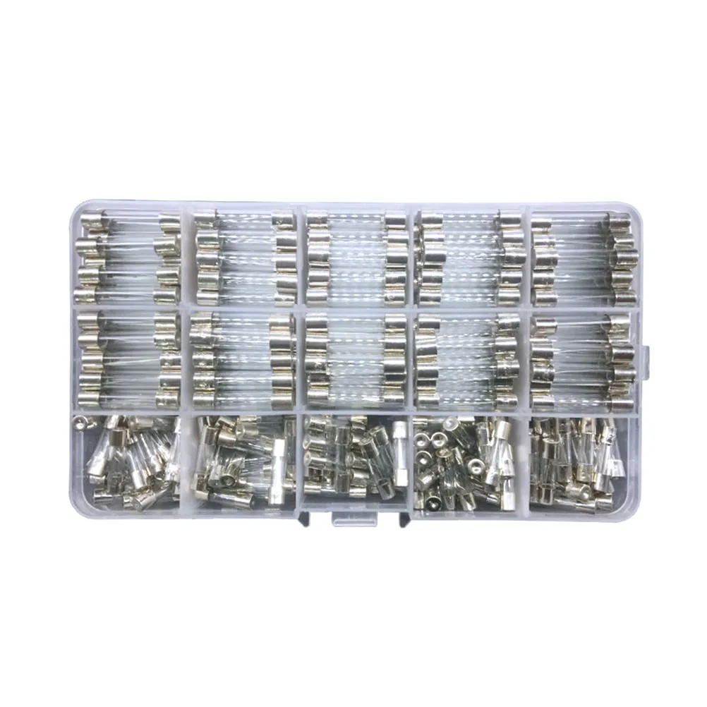 

250pcs 1A~20A Glass Tube Fuse Kit Fast Blow Fuses Set For Home Auto Electronics Assorted Fuse Box Case Included