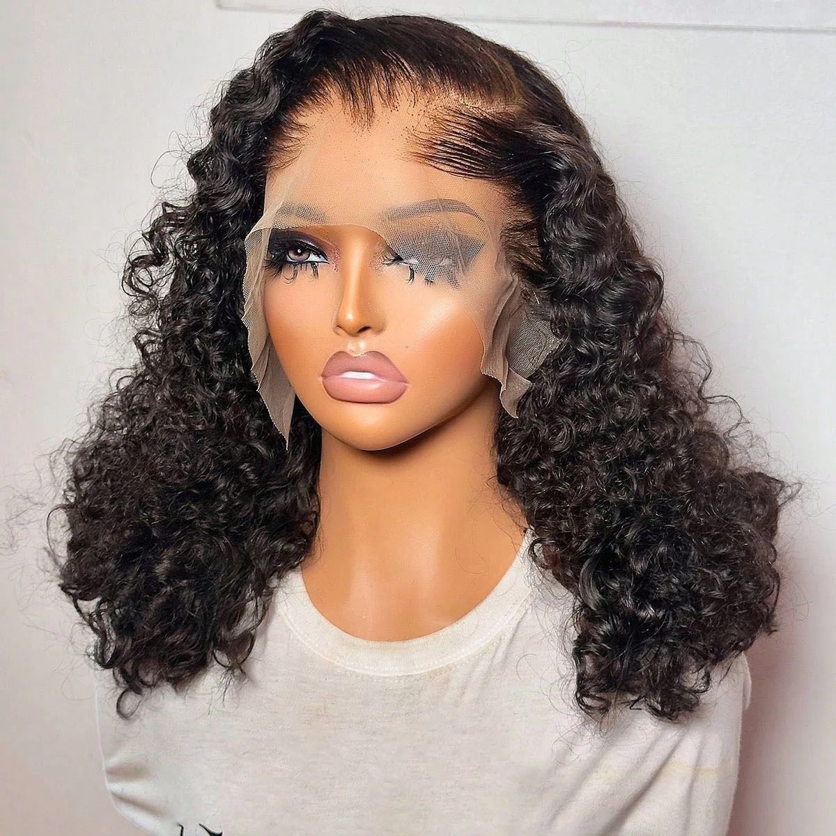 

Парик BOB с глубокими волнами из натуральных волос, 13x4 HD, кудрявый, с кружевной передней частью, предварительно выщипанный, короткий, кудрявый парик BOB для чернокожих женщин
