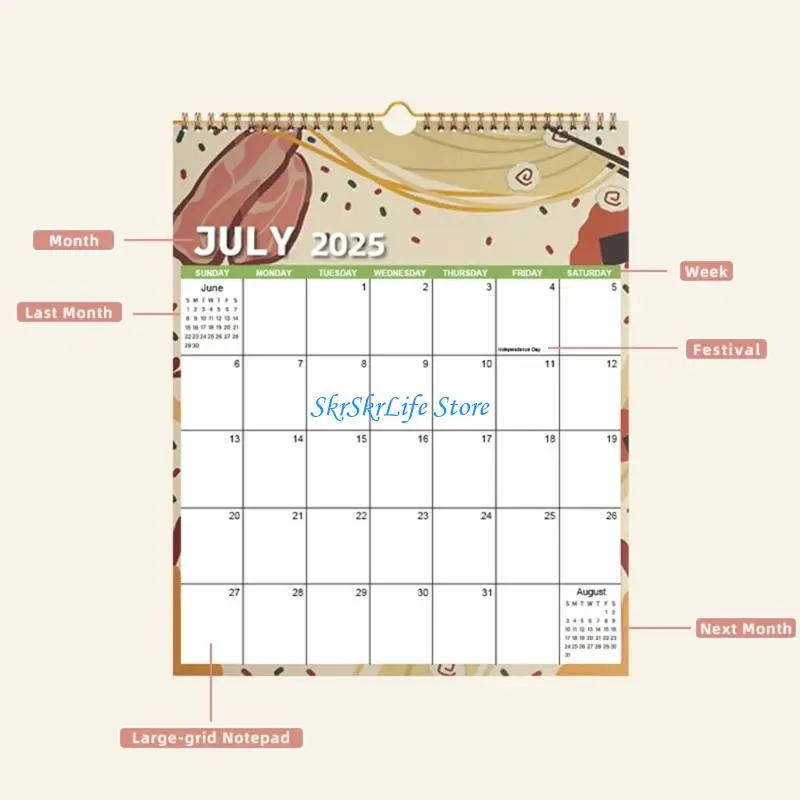 

E65E 2026 Wall Calendar Planner from January to December For Home 29.5x37cm