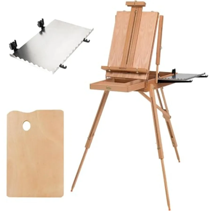 

Французский мольберт с двойными подставками: большой портативный мольберт-скетчбокс из бука с выдвижным ящиком и палитрой для профессионалов