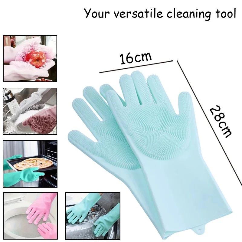 

Pet Grooming Gloves for Dogs And Cats Multi-Functional Silicone Bathing Shampoo Scrubber Dishwashing Cleaning Glove Hair Removal