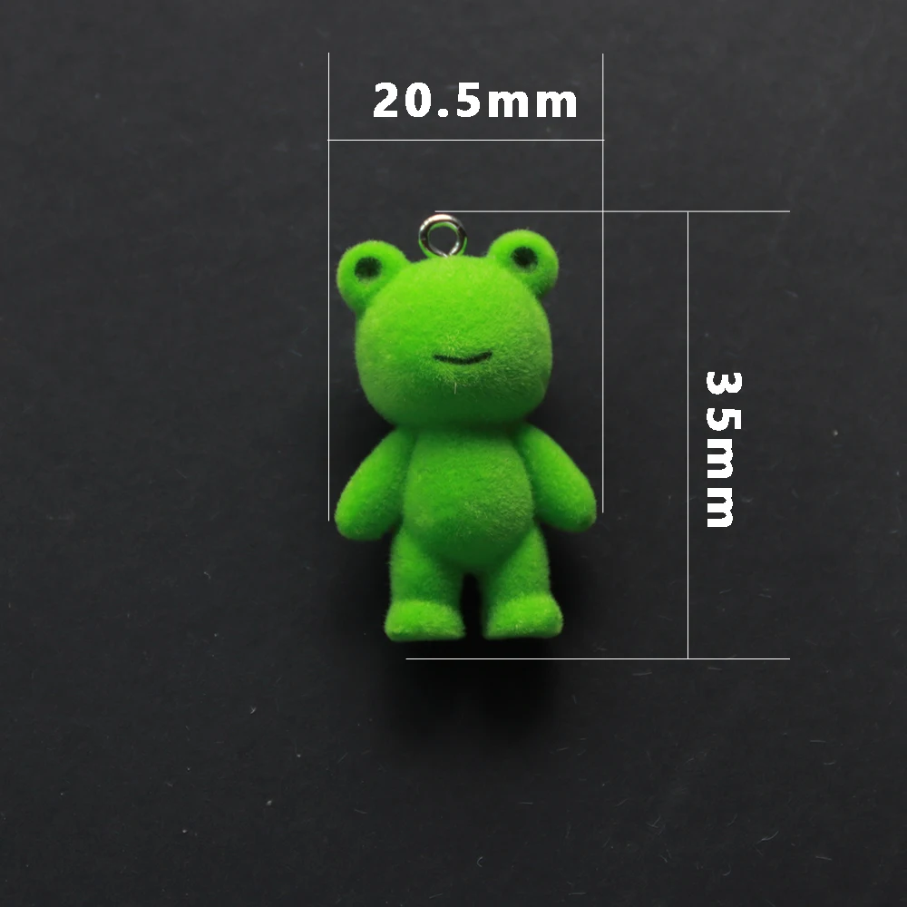 Pendentif Grenouille Kawaii 3D Moelleux Flocage Animal Breloques, Poupées Miniatures, Porte-clés, Collier Pendentif DIY, Fabrication de Bijoux, 30 Pcs