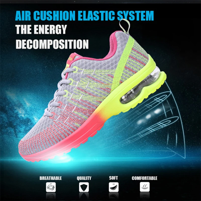 Xiaomi Youpin Shoes Fashion Breathable Couple Shoes Air Cushion Running Sneakers Women Light Non Slip Volleyball Footwear Female