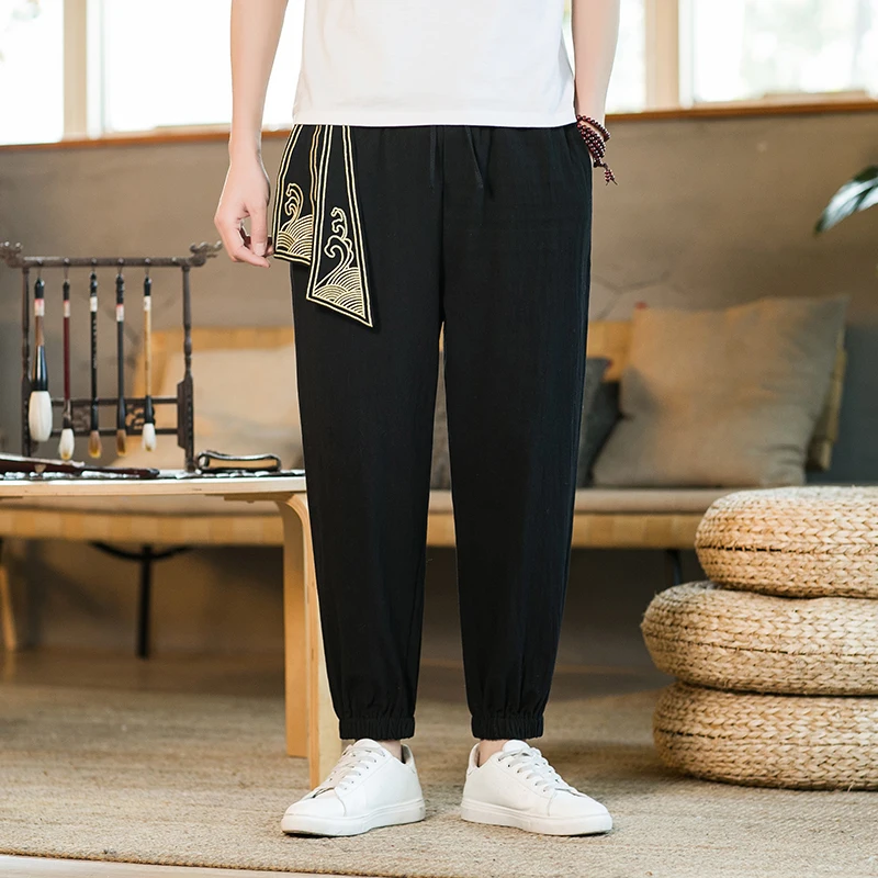 

Men's Casual Pants Loose Cotton Linen Lantern Leggings Chinese Style Ethnic Style Oversized Casual Pants