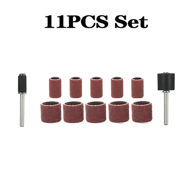 Kit de tambor de lijado de 12,7/6,35mm, Grit #80 #120 #180, banda de lijado para mangas Dremel para Mini amoladora angular eléctrica, mandriles de lijado