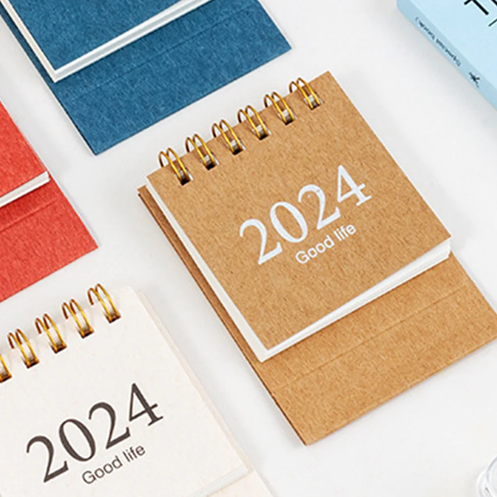 

Compact Tabletop Calendar 2024 Simple Style Daily Planner for Desk Work Schedule Tracking Home Decor Gift Calendar