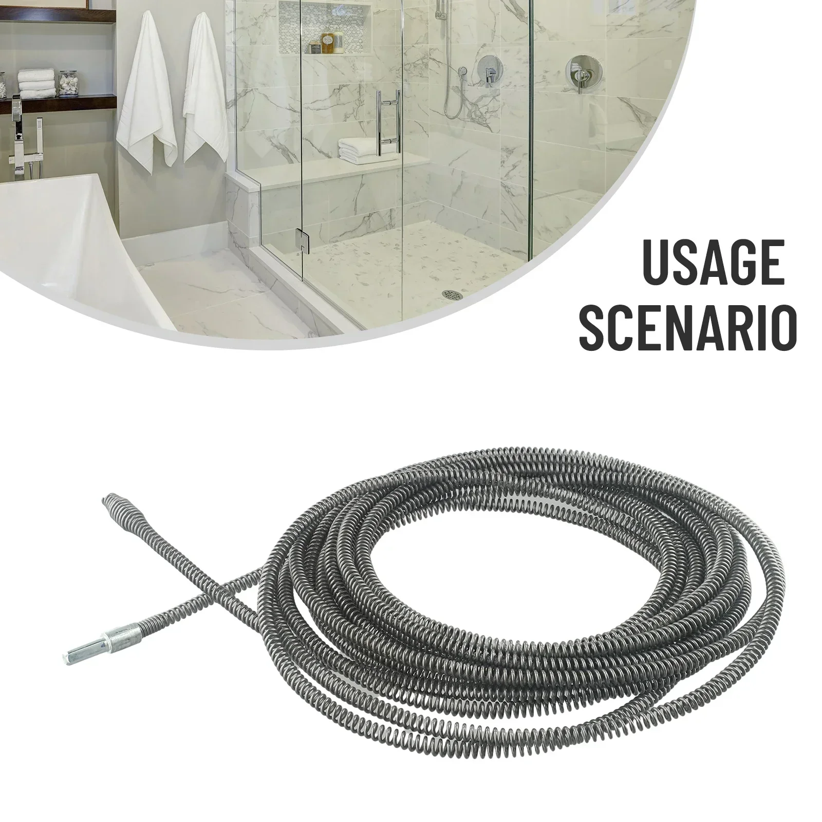 Imagem -03 - Conjunto de Ferramentas de Dragagem de Esgoto 10m Mola Broca Elétrica Conector Máquina de Limpeza de Drenagem Tubo Estendido Pia de Dragagem