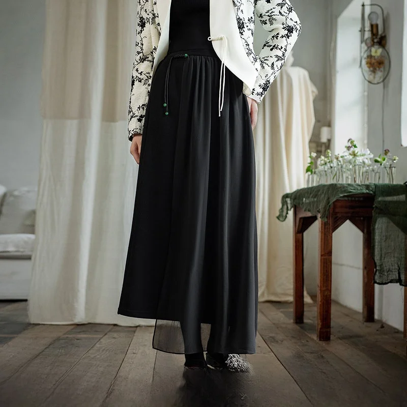 

Женская свободная юбка миди Ele в винтажном стиле с пэчворком, А-силуэт, из смеси полиэстера, нейлона и спандекса, стандартный крой, осень-зима 2024