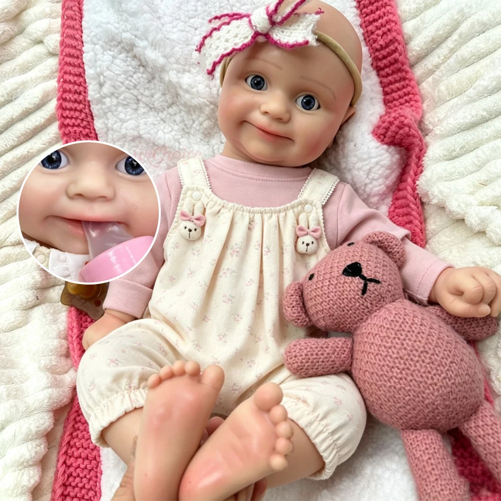 20inch Durable Washable Silicone Reborn Doll Maddie Full Body Soft 3D Skin Weighted Doll Ideal Plaything for Daily Entertainment