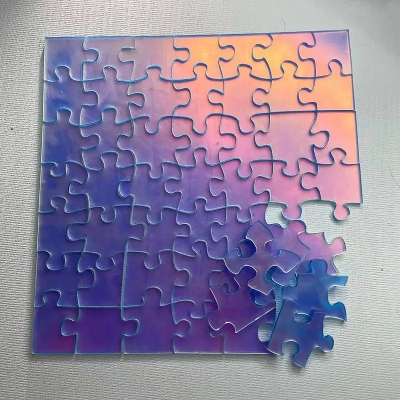 Klar unmöglich Puzzle unmöglich Herausforderung schwieriges Spiel transparent Acryl einzigartig schillernd 49 stücke nicht wiederholen