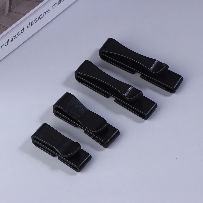10Pcs/Pack Quick Slip Keeper Buckle End Clip Slider Black For Camping Hiking Backpack Adjusting Strap Webbing 20-51mm