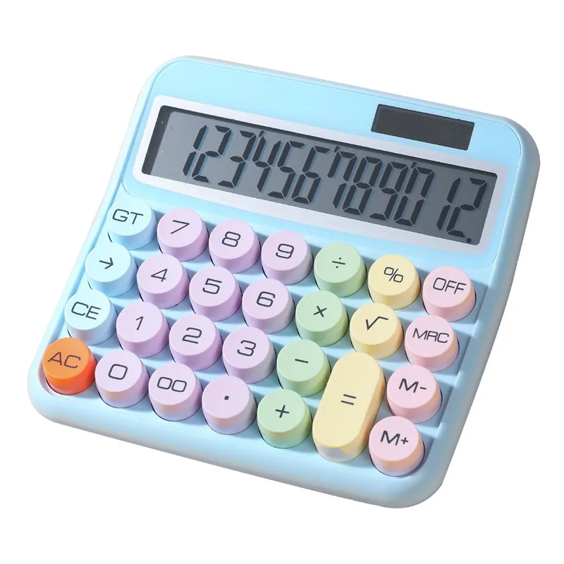 Luxmoc Mechanical Key Colorful Calculator Desktop Calculator Student Business Office Financial Accounting Calculator