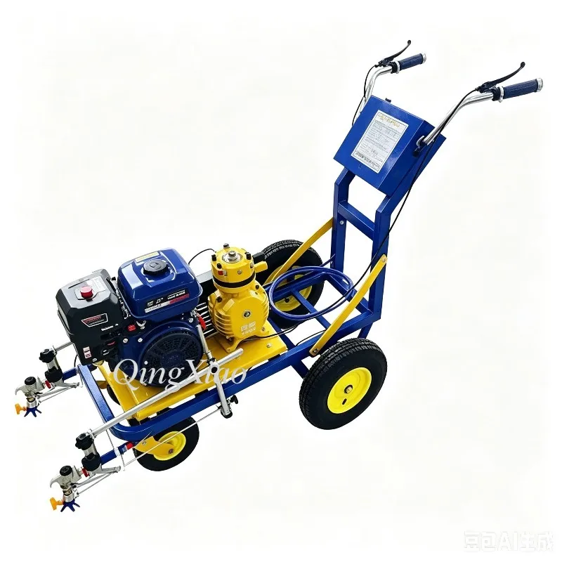 H-20B High Pressure Road Marking Machine Dual Gun Adjustable Spray Width Wear Resistant Efficient Construction Spraying Tool